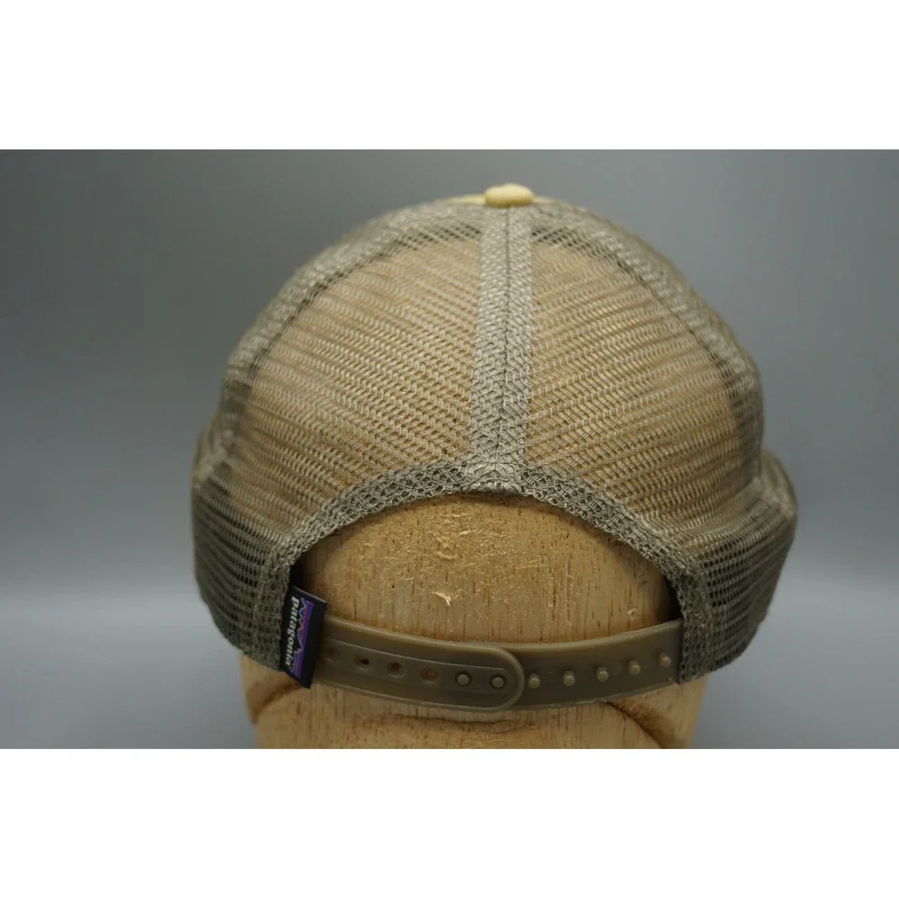 Patagonia P-6 Logo Trucker Hat Camo Tan Olive Adjustable Snapback Mesh Cap
